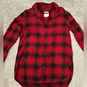 American Eagle Red and Black Plaid Flannel